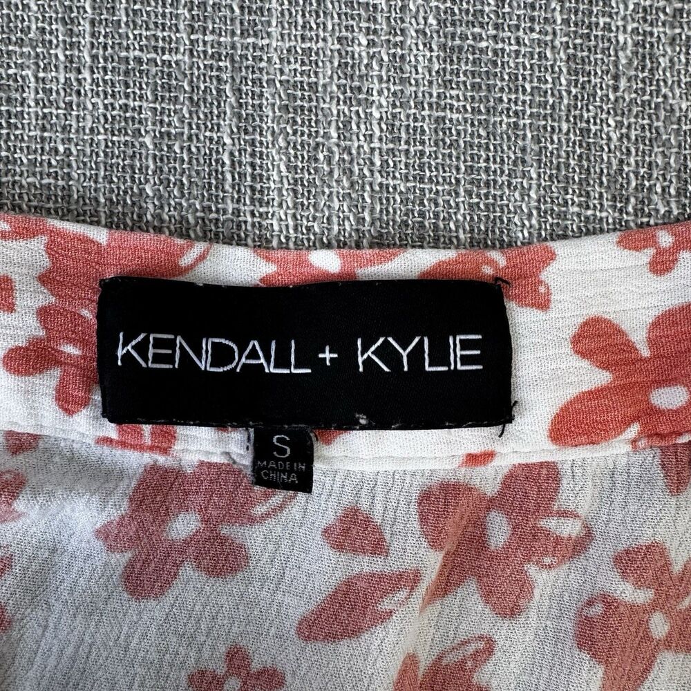 Kendall & Kylie Wrap Front Skirt S Multicolor Floral rayon Ruffle hem Womens - Picture 4 of 8